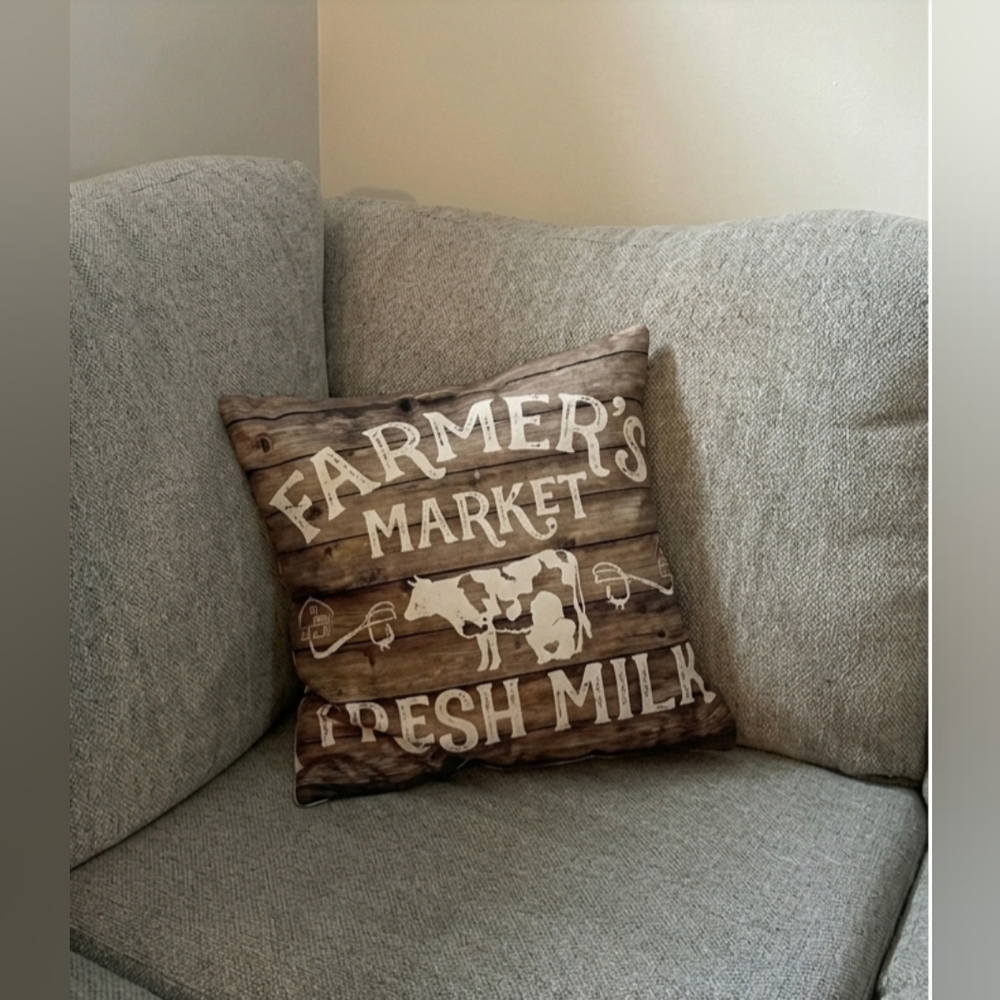 Rustic Brown Farmhouse Throw Pillow